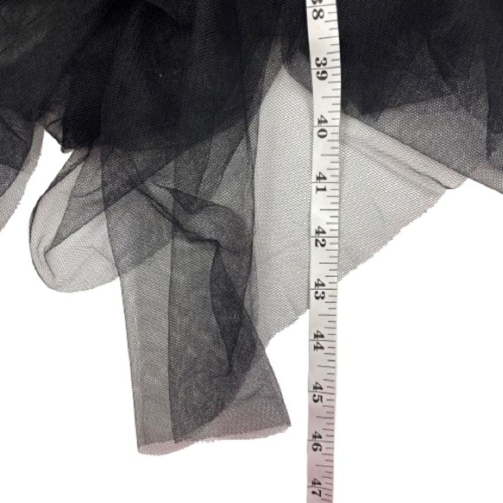 Fashion Nova Black Strapless Sheer Tulle Dress Built-In Briefs M Whimsigoth NEW - Picture 5 of 12